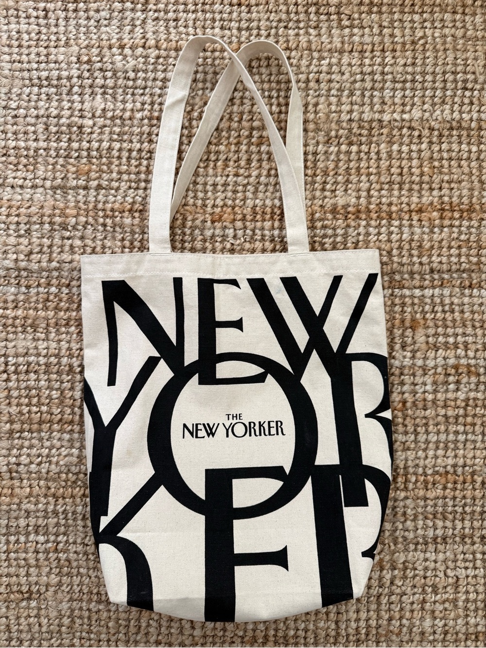 Iconic The New Yorker Cream & Black Canvas Tote Bag